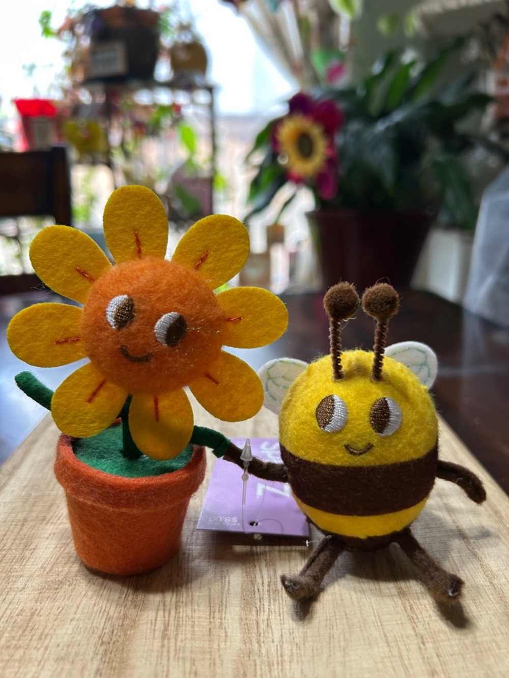 Spritz Flower and Bee Felt Figures with Embroidered Expressions NWT 2023